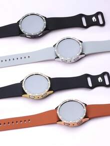 4件套闪亮钻石表壳，兼容三星Galaxy Watch Series 4/5/6/7，40mm和44mm表壳，镶嵌两排水钻，防震，硬质PC镂空表壳，时尚优雅的女士表壳，佩戴舒适方便，触感灵敏，四色组合套装。 - 透明+粉紅+玫瑰金+黑色 - 查看 10