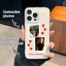 Funda de teléfono con cojín de aire personalizada con foto personal, compatible con iPhone 16, 15, 14, 13, 12, 11 Pro MAX Plus, Galaxy S25, S24, S24 Plus/S24+, S21/S22/S23/S25 Series. Puedes subir tus paisajes, mascotas, amigos y fotos familiares favoritas para crear una funda de teléfono personalizada y hermosa, que puede ser un gran regalo para familiares y amigos. - transparente - Ver 4