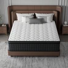 12"14" Queen Mattres Twin Full Queen King Size Bed Mattress In A Box, Hybrid Pocket Spring Breathable Cotton Layer Mattress For Motion Isolation & Silent Sleep, Lumbar Support & Pressure Relief, Medium Firm - 12in Black & White - 查看 10