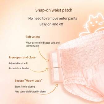  Dolemi Cat Pee Proof Pants, Suitable For Day And Night Use, Can Be Changed Without Taking Off Outer Pants, Free To Wear And Take Off, Large Size Worry-Free, Adjustable Waist Tape (No Need To Take Off Outer Pants, Free To Wear And Take Off), Soft And Breathable (Almost Naked Feeling, Dry And Not Easy To Get Stuffy), Large Size Leak-Proof (Instant Absorption, No Fear Of Surging)