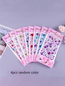 1pc Random Color & Style Changeable Sticker, Cartoon Crystal Brick Stone Sticker, Reward Sticker For Kids, Girls, Kindergarten, Gem Sticker - Multicolor - View 23