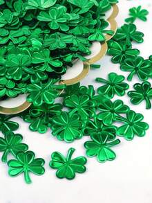 Green Glitter Shamrock Confetti, Green Glitter Confetti, Shiny Shamrock Paper Cuts - Shiny Plastic Lucky Table Scatter, Suitable For St. Patrick's Day Parties, Spring Irish Themed Events And Gatherings - Multicolor - View 3