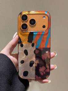 Luxury Leopard Print Patchwork Wavy Eagle Claw Tiger Stripe Phone Case, Compatible With IPhone 17 Pro Max, 17 Pro, 17 Air, 17, 12, 13, 14, 15, 16 Pro Max, 14 Plus, 15 Plus, 16 Plus, 11, 17, 16, 15, 14, 13, 12, Glossy Protective Cover - Splicing - 查看 3