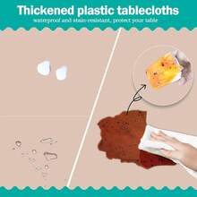 Ivory 6 Pack Plastic Table Cloth 54\ X 108\, Disposable Tablecloths Rectangle Table Cover, Plastic Tablecloths For Parties,Rectangle,Ivory - 象牙 - 查看 4