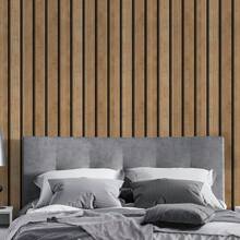 Adhesive Wallpaper With Ribbed Natural Wood Pattern, Medium Strips - Multicolored 19 - View 22