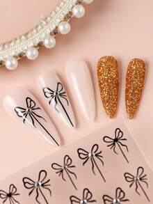 2 chiếc nơ đen đính đá pha lê, miếng dán móng tay phong cách Gothic Punk, nơ nhỏ, ruy băng trang trí móng tay, quà tặng ngày Valentine, phong cách Y2K, năm mới, đám cưới, tiệc tùng, phụ kiện làm móng. - Nhiều màu - Xem 2