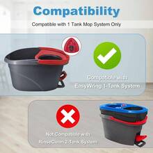 Mop Heads Replacements Ocedar, Mop Replace O Cedar, Spin Mop Ocedar Easy Wring 1 System, Mop Heads Include 2 Pack Spin Mop Refills And 2 Pack Scrubber Mop - 適用於 Ocedar 1 罐 - 查看 5