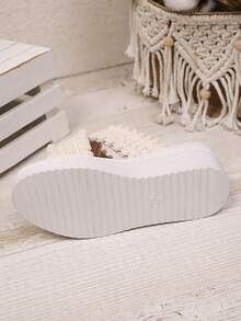 1 Pair Beige Platform Slip-On Textured Strap Chunky Sole Fashion Beach/Summer Girls Sandals - Beige - View 6