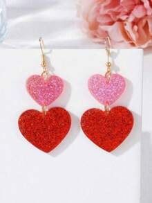 زوج من أقراط قلب أكريليك عصرية للنساء، بأسعار معقولة وأنيقة، هدية مثالية للأم، عيد الأم