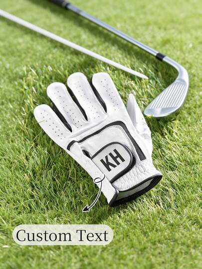 Guantes de golf personalizados, regalo de Navidad, regalo para golfistas, guantes de golf de cuero genuino, guantes de golf blancos, combinación de letras personalizadas en guantes de golf, accesorios de golf