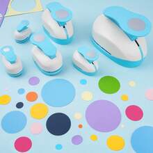 Circle Paper Punch;Hole Punch; Handheld Paper Cutter; Lever Action Craft Punches For Paper Crafting Scrapbooking Art Projects - Multicolor - View 10