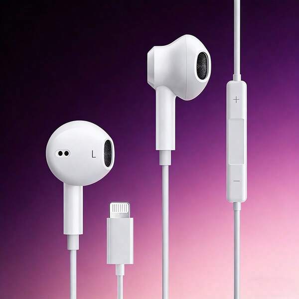 Lightning Port Wired Earphones - High-Fidelity Sound Quality, Built-In Microphone And Remote Control, Compatible With IPad And Other Apple Devices With Lightning Port, Plug And Play, Suitable For IPhone 14/13/12/11/XR/XS/X/8/SE/Pro/Pro Max, Supports All IOS Systems, Noise Cancellation, In-Ear Headphones