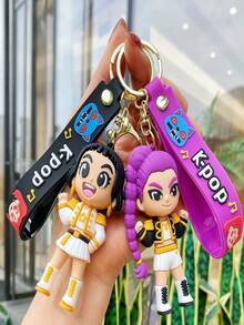 1个K-POP女巫组合钥匙扣，3D角色游戏人偶钥匙扣，单款可选，可挂在背包/车钥匙上，是情侣、朋友、新年礼物的理想之选。 - 彩色 - 查看 6