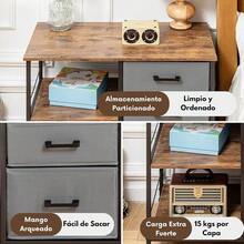 Printer StandsGOMYHOME Archivador Móvil con 3 Cajones Grandes Gabinete de Archivos con Ruedas para Oficina en Casa Soporte de Impresora Mesa Lateral de Almacenamiento de Tela Color Marrón - Marrón - Ver 7