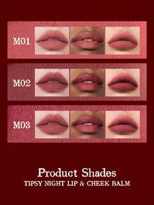 JOOCYEE Tipsy Night Glazed Lip & Cheek Balm, Limited Edition Tinted Lip & Cheek Balm, Lightweight, Skin-Friendly, Multifunctional Lip & Cheek Tint, Lip Balm, Blush Palette, Natural Daily Makeup - #M01 Matte warm cinnamon nude - 查看 5