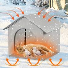 Warm In Winter, Cool In Summer Enclosed Cat/Dog Bed, Waterproof Outdoor Stray Cat Shelter, Weatherproof, Insulated Pet House