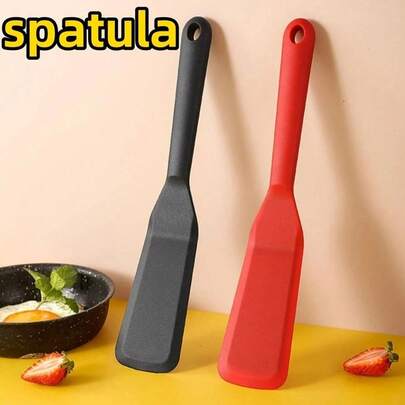 1pc Silicone Pancake/Omelette Spatula, Multifunctional High-Quality Silicone Scraper, Baking Tool, Steak Turner Clip, Egg Spatula Clip - Long And Thin Spatula For Perfect Pancake And Omelette Cooking - Kitchen Cooking Tool, Heat-Resistant Butter Scraper, Mixing And Baking Tool, Ideal Gift For Back To School, Campus Return, Graduation Season