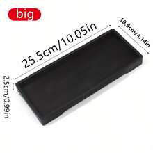 1pc Striped Design Silicone Sink Protector Mat - Perfect For Storing Soap, Shampoo, Perfume, Fashionable Bathroom Organizer Box, Cosmetics And Accessories, Soap Dish | Stylish Vanity Accessory | Textured Surface, Anti-Slip Bathroom Kitchen Storage Tray, Toothbrush Holder, Soap Dispenser, Faucet Drying Rack - Durable Waterproof Storage Mat, Bathroom Tray. - Black - View 9