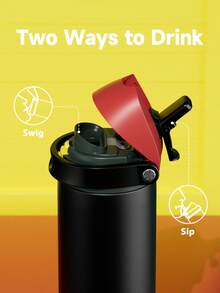 Meoky 24oz Vacuum Insulated Water Bottle with 2-in-1 Straw and Spout Lid, Insulated Cup, Keep Cold 24H, Leak-Proof, Fits in Car Cup Holder, Stainless Steel Tumbler for Sports, Travel, and School - 黑棕色 - 查看 3