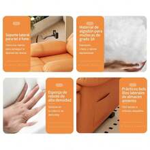Sofá de masaje eléctrico multifuncional con carga USB, balanceo de 270 grados y posiciones ajustables para sentarse y reclinarse. Moderno y cómodo sillón reclinable individual para sala de estar. - Naranja - Ver 3
