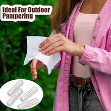 Toallitas Faciales Desechables Comprimidas Ultra Suaves,Compressed Towel Guantes de Tocador Gruesos, Toallitas de Algodón para Desmaquillaje de Viaje, Piel Sensible, Cuidado(100 Unidad Azul) - Rosado - Ver 7