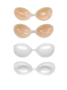 Transparent Strapless Invisible Adhesive Bra, Invisible Lifting Adhesive Bra, Backless Silicone Bra, Washable, Suitable For Swimwear, Backless Dresses, Bikinis, Suitable For Swimming And Running - Multicolor - View 29