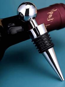 Wine Bottle Stoppers, Reusable Corks For Preserving Wine, Set Of 2 Stoppers, Perfect For Gifts, Bars, Festive Gatherings, And Weddings. - Silver - View 11