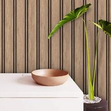 Adhesive Wallpaper With Ribbed Cedar Wood Pattern, Thick Strips - Multicolored 17 - View 6