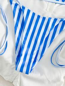 Bộ bikini hai mảnh họa tiết hoa mùa hè mới, dây mảnh, họa tiết sọc, thích hợp cho kỳ nghỉ biển và đảo. - Nhiều màu - Xem 10