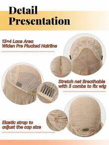 FIVE STARS 13*4 HD Lace Front Transparent And Breathable Wigs For Women Glod 26-Inch Long Curly Hair No Bangs,Heat-Resistant Synthetic Hair,For Cosplay,Festival,Halloween Costume,HOT - Gold - View 9