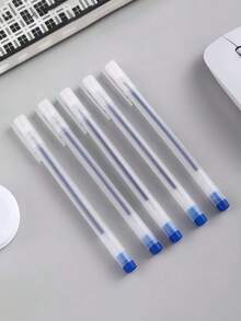 Bộ 10/20/30/50 bút bi 0.5mm, mực trung tính, bút bi sợi carbon màu xanh dương, thích hợp để viết nhật ký, sử dụng văn phòng. - Màu xanh lam - Xem 3