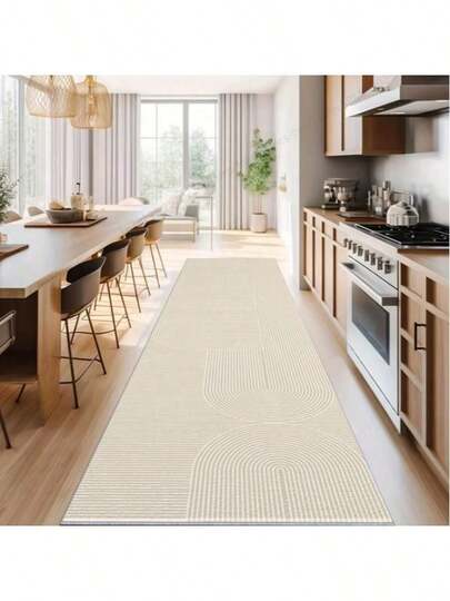 1pc Faux Wool Long Area Rug, Washable & Foldable, Non-Slip Bottom, Suitable For Hallway, Kitchen, Laundry Room, Bedside, Bathroom And More Areas Christmas Decor Kitchen Rug