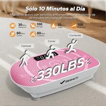 MERACH Máquina de Ejercicio con Plataforma Vibratoria, Plataforma Vibratoria Curvada, Plataforma Vibratoria con Seguimiento de Calorías en Tiempo Real en Pantalla LED, Equipo de Entrenamiento para Mujeres y Hombres en Casa - Tipo de Enchufe A USA (110-127V) - Ver 3