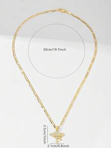 1件经典欧美风格铜镶嵌锆石星月限量版吊坠项链，适合作为圣诞节/感恩节/万圣节/母亲节/情人节礼物送给情侣/朋友/教父母，也适合天主教初领圣体、日常及节日佩戴、祈祷等场合。 - 金黃色 - 查看 7