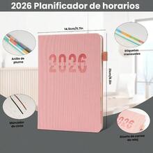 Agenda 2026 Diario, Agendas Libreta Notebook Diaria Planner 2026, Pestaas de Enero a Diciembre, Tamao A5 21.1*14.5cm, Agendas Planificador Diaria y Semanal y Mensual, Agenda 2026 Mujer/Hombre - Rosa - Ver 3