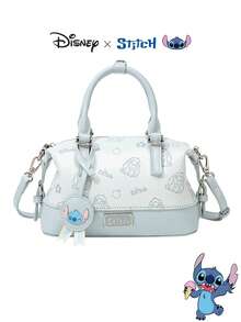Disney 官方授权史迪奇联名款吊饰及史迪奇印花波士顿包 - 卡通印花单肩包，休闲时尚手提包，生日礼物 - 彩色 - 查看 1