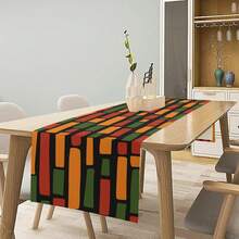 1PC African Table Runner,Traditional African Colorful Retro Patterns Table Cloth, Kitchen Dining Table Runnersk, Fireplace Decoration, Made Of Thick, Durable, And Wrinkle-Resistant Polyester Fabric, 13x72 Inch And 13x48 Inch,  Washable Table Cloth Dresser Scarves For Party Wedding Birthday Holiday - Đỏ châu Phi-5 - Xem 2