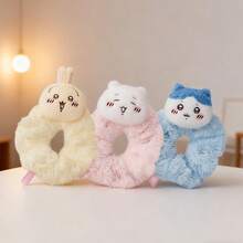 Miniso Series (/Hachiware/Usagi)Hair Scrunchie - Soft Cute Rabbit Ear Design Daily Hair Tie Decoration Scrunchie(1 PC) - Pink - View 2