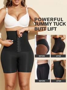 1pc Women Slimming Waist Seamless Butt Lift Shapewear Padded Dress Enhancer Body Shaper, Christmas Dress Undergarment Tummy Control Flat Belly Sheath Pants Underwear Shorts Lingerie Briefs Waist Trainer Buttocks Padding Fake Pad Hip Shaper - Black - View 7