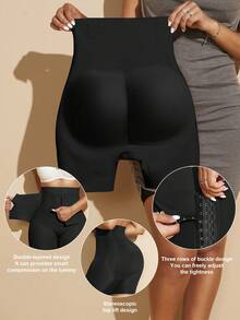 1pc Women Slimming Waist Seamless Butt Lift Shapewear Padded Dress Enhancer Body Shaper, Christmas Dress Undergarment Tummy Control Flat Belly Sheath Pants Underwear Shorts Lingerie Briefs Waist Trainer Buttocks Padding Fake Pad Hip Shaper - Black - View 2