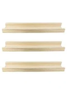 乡村风格木质悬浮置物架，带边框墙面装饰展示架，浴室厨房收纳架，现代卧室客厅装饰相框 - wood color - 查看 11