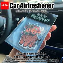 تصميم بقرة عالية الأرض، قرص معطر معلق على مرآة السيارة الخلفية، معطر هواء السيارة، قرص معطر للسيارة، زينة معلقة على مرآة الرؤية الخلفية للسيارة، تعليق ديكور السيارة، اكسسوارات داخلية للسيارة، هدايا خاصة للأصدقاء، عطر ورقي متين للمركبات، خالي من الكحول، سهل الاستخدام، تصميم مرح