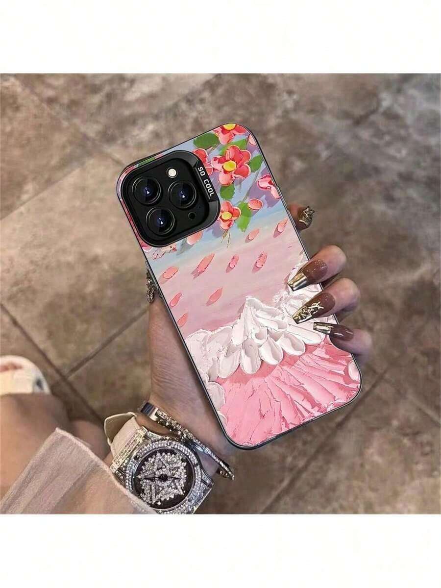 Funda Antigolpes para17 16 15 14 13 12 11 Pro Max 16 15 14 12 13 XR con Diseño de Flores y Protección Acolchada, Funda Antigolpes,Cubierta Resistente a Caídas,Funda de Teléfono Elegante,Bordes Reforzados - Negro - Ver 1