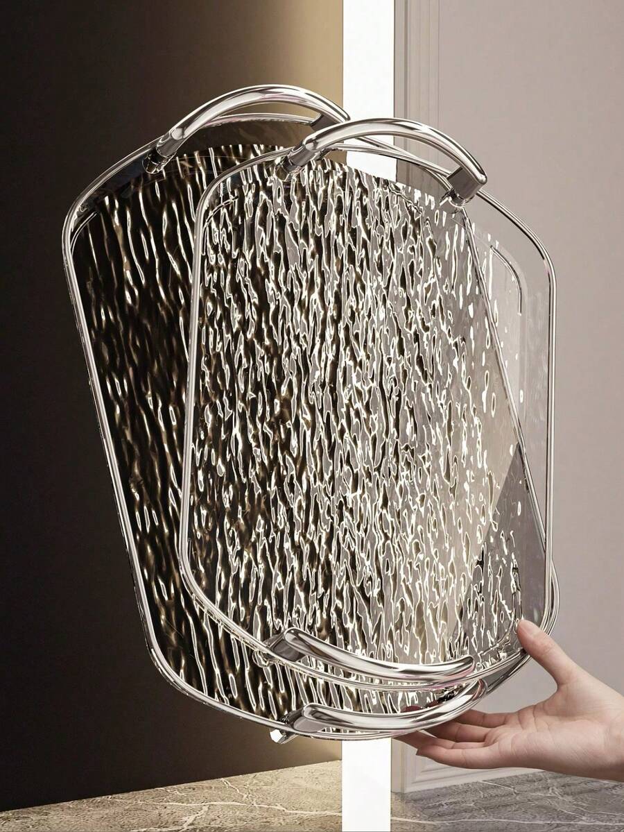 1个椭圆形PET材质托盘，适用于厨房、餐桌 - 灰色 - 查看 1