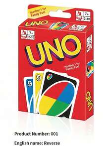 1 Set UNO Classic Red Thin Edition Card Game, Slim Design, High-Quality PVC Material, Waterproof And Durable, Interactive Game Suitable For All Ages, Family Gathering, Travel Game Night, New Year Gift, Valentine's Day Gift, Easter Gift! - Multicolor - View 1