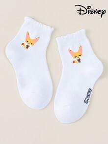 Disney 迪士尼 1/5 双装《疯狂动物城》动漫联名儿童中筒袜套装，包含朱迪、尼克、闪电侠、博戈局长、贝尔韦瑟副市长等角色，男女童款，适合日常穿着、派对礼物、复活节或春夏穿着。 - 彩色 - 查看 7