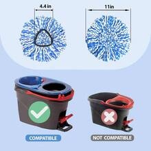Spin Mop, Microfiber Mop Refills, Easy To Replace, Include 3 Mop Replace Heads, 1 Mop Base - 4 Heads - View 2