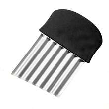 1pc Stainless Steel Wavy Blade Vegetable Cutter, No Electric Needed Kitchen Tool For Cutting Fries, Potatoes, Fruits, Vegetables, Salad, Carrots, Potato Slices - Multicolor - View 8