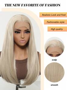 FIVE STARS 13*4 HD Lace Front Transparent And Breathable Wigs For Women Glod 26-Inch Long Curly Hair No Bangs,Heat-Resistant Synthetic Hair,For Cosplay,Festival,Halloween Costume,HOT - Gold - View 3