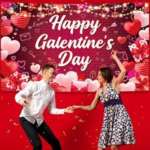 1pc Galentine's Day Party Banner - Heart & Gift Box Design On Durable Polyester For Photo Booths & Themed Decor (180x110 Cm / 71x43 In) - Multicolor - View 5